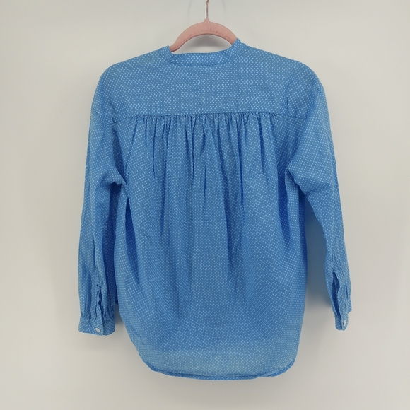 Madewell x Daryl K button up top polka-dot blue cotton - Picture 7 of 8